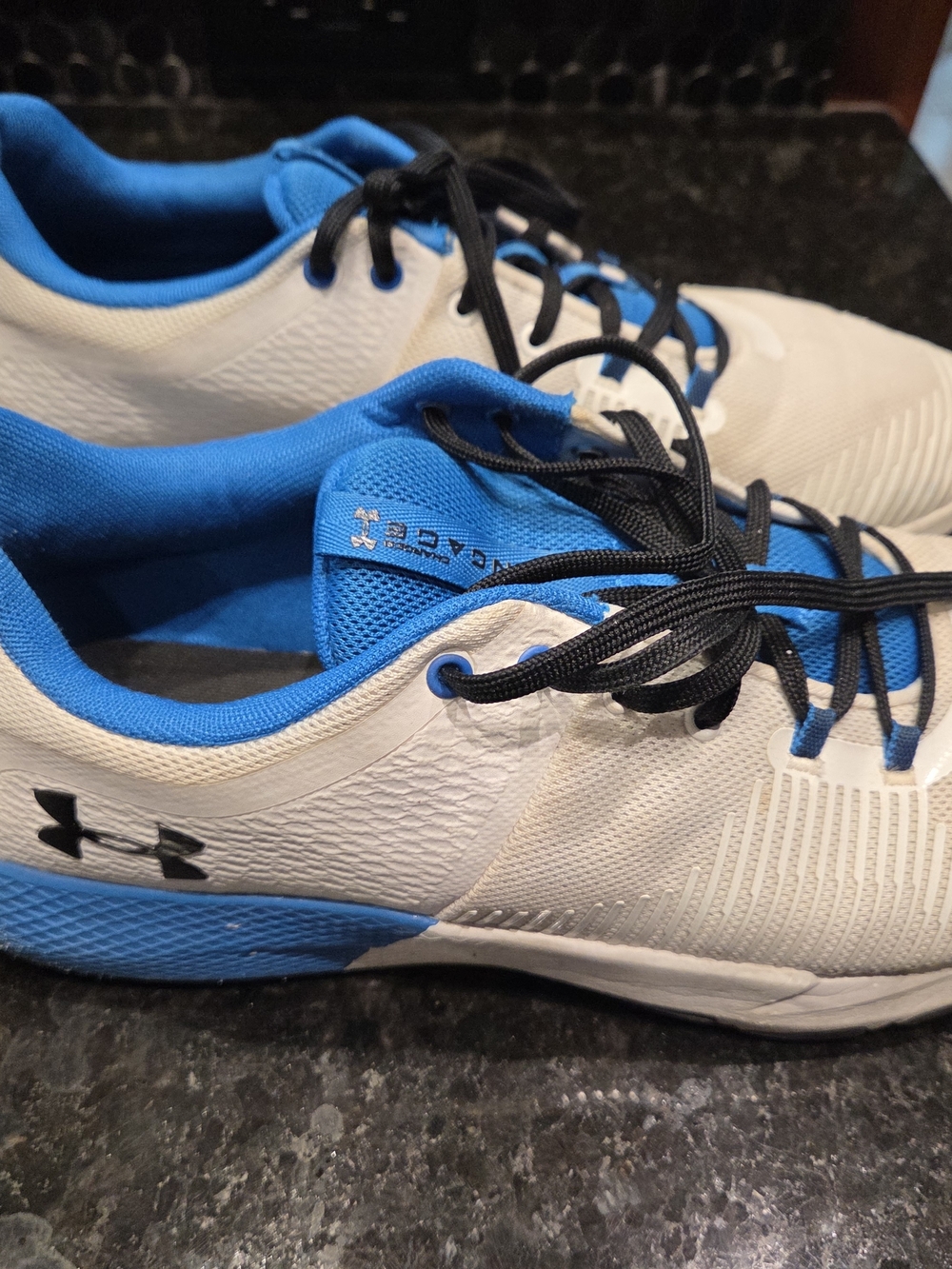 Under Armour White and Blue Athletic Shoes